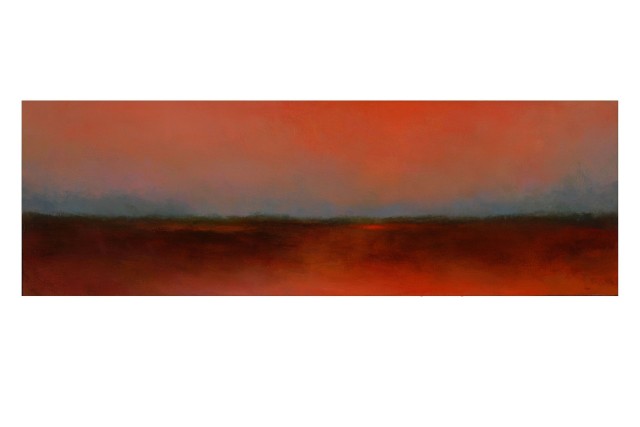 Rachael Eastman Silence 2 oil on canvas over box panel 12" x36"